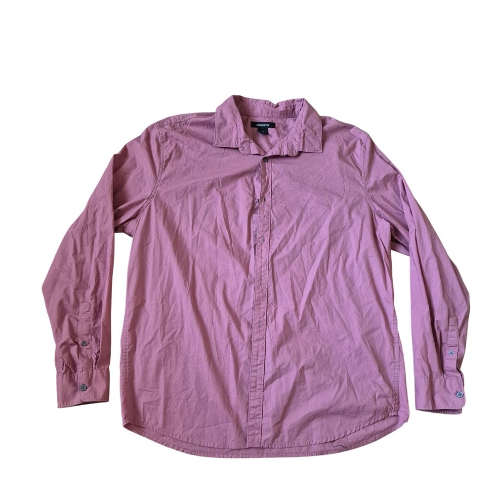 Claiborne Mens Long Sleeve Button Down Shirt Size XL Pink‎ Easter Holiday Spring